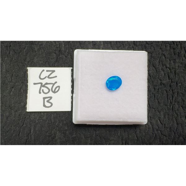 0.9 Carat Natural Untreated Blue Opal, Oval Cut, 6.6mm X 7.7mm, Retail $140.00