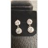 Image 1 : New 925 Sterling Silver 1.5ct and 1.0ct Each Simulated Diamond CZ Halo Dangle Earrings, White Gold
