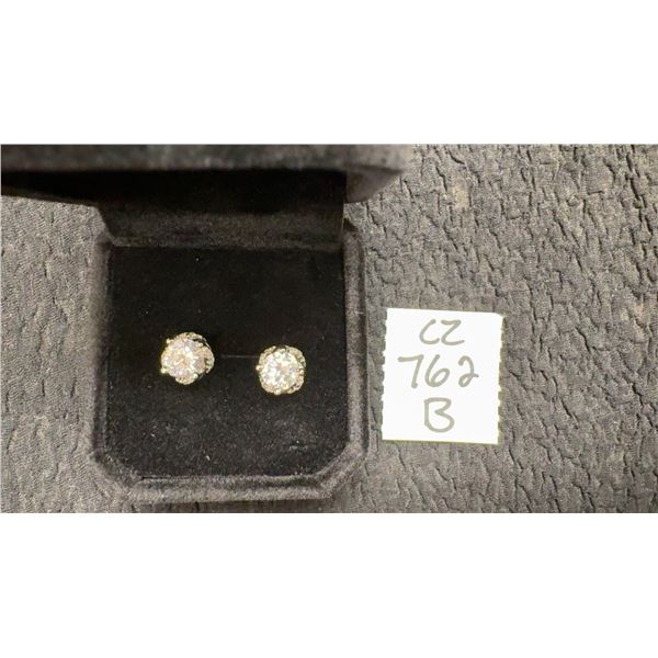 New 925S 1.0 Carat Simulated Diamond CZ Swirl Halo Stud Earrings, Sterling Silver, White Gold