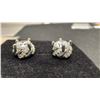 Image 2 : New 925S 1.0 Carat Simulated Diamond CZ Swirl Halo Stud Earrings, Sterling Silver, White Gold