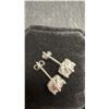 Image 4 : New 925S 1.0 Carat Simulated Diamond CZ Swirl Halo Stud Earrings, Sterling Silver, White Gold