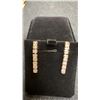 Image 2 : New 18K Gold Plated 4.0mm Princess Cut Simulated Diamond (CZ) Tassel Earrings, 1.25" Long