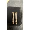 Image 3 : New 18K Gold Plated 4.0mm Princess Cut Simulated Diamond (CZ) Tassel Earrings, 1.25" Long