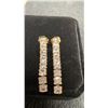 Image 4 : New 18K Gold Plated 4.0mm Princess Cut Simulated Diamond (CZ) Tassel Earrings, 1.25" Long