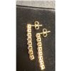 Image 5 : New 18K Gold Plated 4.0mm Princess Cut Simulated Diamond (CZ) Tassel Earrings, 1.25" Long