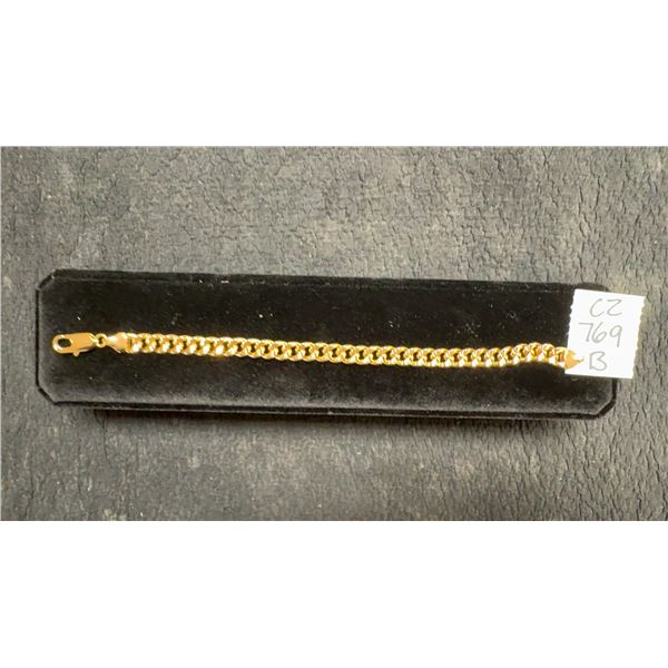 New 18K Gold 8.0mm Cuban Link Bracelet, 7 3/4" Long