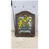 Image 1 : "The Royal Arms" Vintage Wooden Dartboard Cabinet with Dart Board & Darts