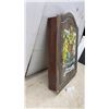 Image 2 : "The Royal Arms" Vintage Wooden Dartboard Cabinet with Dart Board & Darts