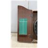 Image 6 : "The Royal Arms" Vintage Wooden Dartboard Cabinet with Dart Board & Darts