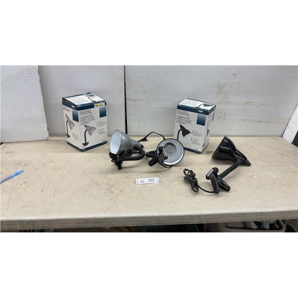 3 Proffice Euro Head Clamp Lamps with Adjustable Gooseneck