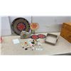 Image 1 : CBC Winnipeg Memorabilia Lot Including 1991 Rolly's Tray, "I'm a CBC Fan" Paddle, Pins and More