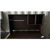 Image 3 : Dark Wood Desk with Hutch, Drawer, & Storage Compartments