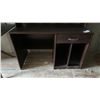 Image 4 : Dark Wood Desk with Hutch, Drawer, & Storage Compartments