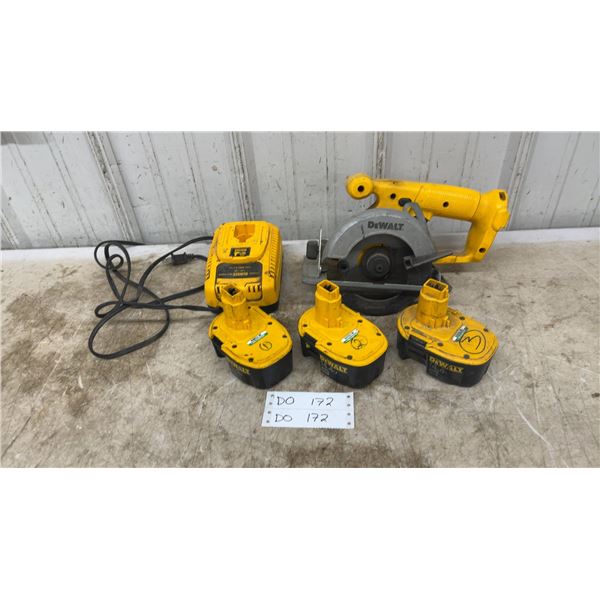 DeWalt 14.4V XRP Circular Saw, (3) 14.4V Batteries, & Charger