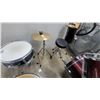 Image 7 : Ludwig 5-Piece Youths Acoustic Drum Set, Burgundy with Chrome Hardware, Cymbals Included