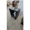 Image 4 : 2× Dark Wood End Table with Glass Top and Open Shelf Design 24 x 20 x 16"