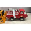 Image 3 : Tonka T-6 Bulldozer & Tonka Fire Truck; "Stuff" Storage Bin