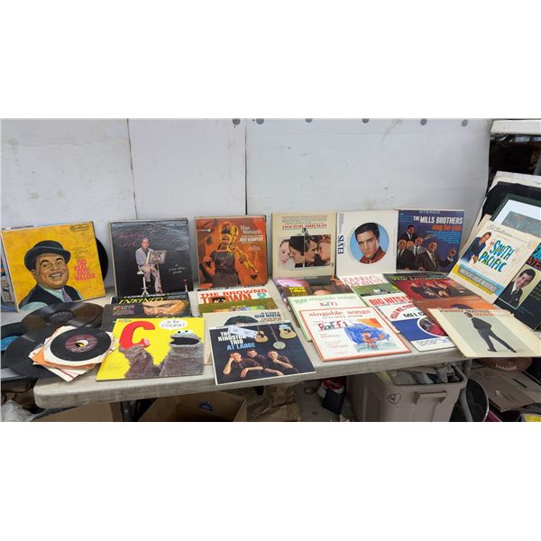 Vintage Vinyl Record Lot Including Elvis, Fats Waller, Raffi, Johnny Mathis, Dean Martin and More