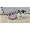 Image 4 : Collection by London Drugs AVA Table Clock, CorningWare Cornflower Percolator and Pink Tea Kettle