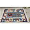 Image 9 : Decorative Rug, 15 x 26" Silver Plated Goblets and Creamer Set, Ceramic Clock, Glass Bowl