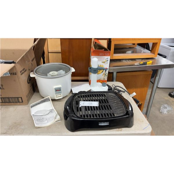 Hamilton Beach Indoor/Outdoor Grill, Panasonic Rice Cooker, Peeler and More
