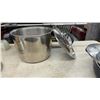 Image 10 : Lot of Assorted Cookware Including Red Pasta Pots with Strainer Lids, Stockpot, Skillet and More