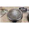 Image 11 : Lot of Assorted Cookware Including Red Pasta Pots with Strainer Lids, Stockpot, Skillet and More