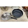 Image 7 : Lot of Assorted Cookware Including Red Pasta Pots with Strainer Lids, Stockpot, Skillet and More