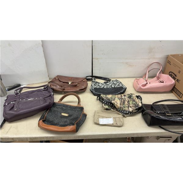 Assorted Women's Handbags Including Guess, TOD's, Faux Croc Satchels, Camo Bag and More
