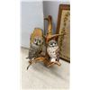 Image 3 : Vintage Jefferson Golden Hour Mystery Clock, Owl Figurines, Thermometer, Wall Plaques and More