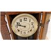 Image 6 : Antique Carved Oak Gingerbread Mantel Clock With Gilt Glass Panel and Keys, 23 x 15 x 4 1/2"