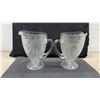 Image 3 : Federal Glass Iris and Herringbone Depression-Era Footed Pitchers and Tumblers, 1928-1932