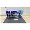 Image 1 : Six Cobalt Blue "2000 the New Millennium" Champagne Flutes, Cut Crystal Goblets and More