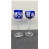 Image 5 : Six Cobalt Blue "2000 the New Millennium" Champagne Flutes, Cut Crystal Goblets and More