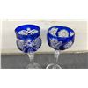 Image 7 : Six Cobalt Blue "2000 the New Millennium" Champagne Flutes, Cut Crystal Goblets and More
