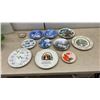 Image 1 : Collection of Decorative Plates Including Currier & Ives, Christmas 1974, and Calorie Chart