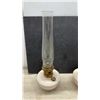 Image 5 : Pair of Vintage Aladdin Nu-Type Model B Kerosene Mantle Lamps With Milk Glass Bases