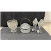 Image 11 : Collection of Early American Crystal Pattern Glass Pieces Including Pitcher, Goblets, and More