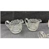 Image 3 : Collection of Early American Crystal Pattern Glass Pieces Including Pitcher, Goblets, and More