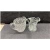 Image 5 : Collection of Early American Crystal Pattern Glass Pieces Including Pitcher, Goblets, and More