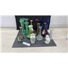 Image 1 : Collection of Decorative Glass Vases, Ceramic Vase, Owl Figurine, Hummingbird Figurine, and More