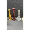 Image 3 : Collection of Decorative Glass Vases, Ceramic Vase, Owl Figurine, Hummingbird Figurine, and More