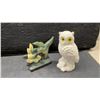 Image 7 : Collection of Decorative Glass Vases, Ceramic Vase, Owl Figurine, Hummingbird Figurine, and More