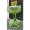 Image 2 : Aladdin Washington Drape Style B-54 Green Beta Crystal Kerosene Lamp, Model B Burner, 1941-1942