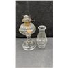 Image 10 : Antique Pressed Glass Kerosene Oil Lamps With Coin Spot Pattern, Circa 1880s-1900s, Set of 3