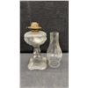 Image 2 : Antique Pressed Glass Kerosene Oil Lamps With Coin Spot Pattern, Circa 1880s-1900s, Set of 3