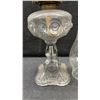 Image 3 : Antique Pressed Glass Kerosene Oil Lamps With Coin Spot Pattern, Circa 1880s-1900s, Set of 3