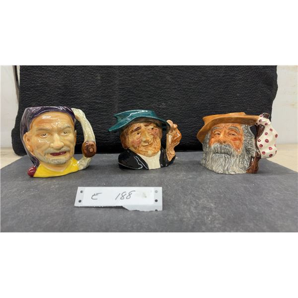 Royal Doulton Character Jugs Including "The Rat Catcher," "The Tramp," and More