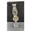 Image 6 : Set of 3 Antique Kerosene Oil Lamps, 2 Green Glass and 1 Clear Glass with Chimneys