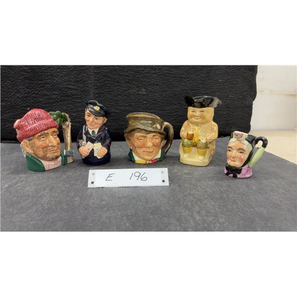 Royal Doulton Character and Toby Jugs Including Lumberjack D6613 and More